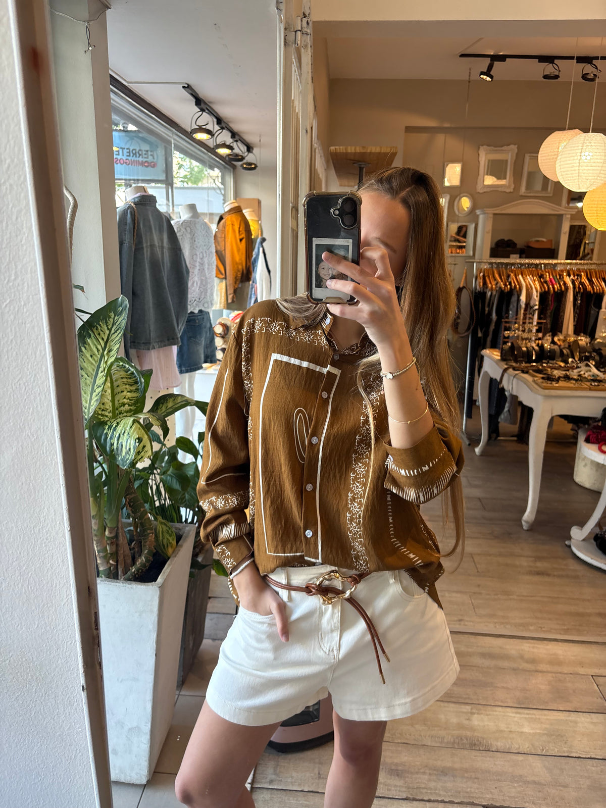 Camisa Estampa Camel