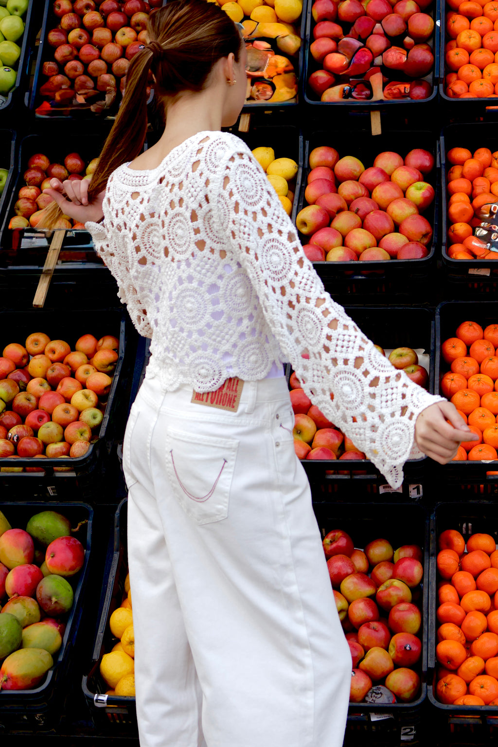 Remera Crochet Manga Oxford