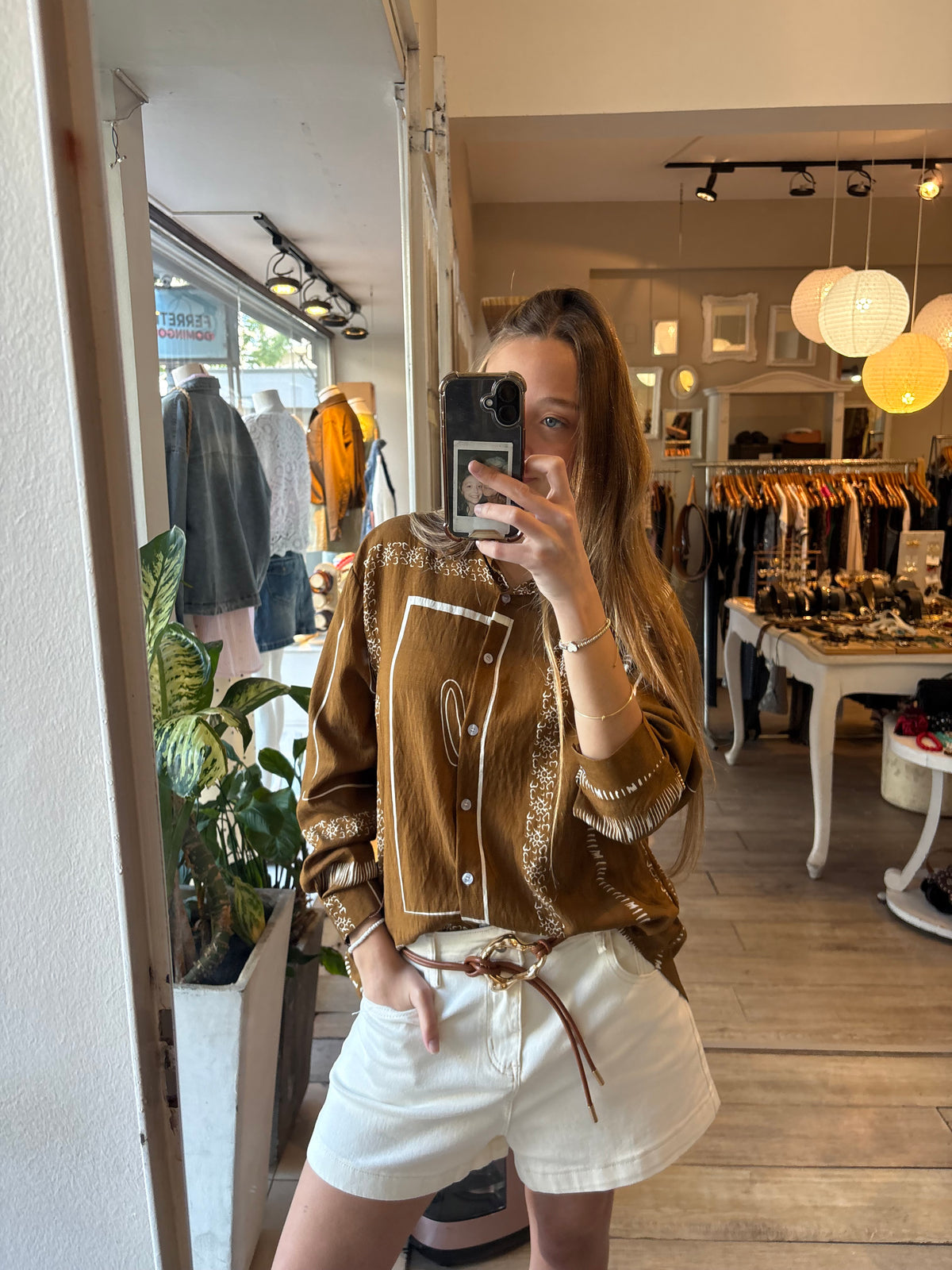 Camisa Estampa Camel