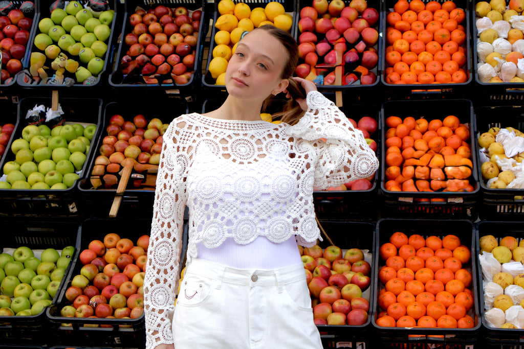 Remera Crochet Manga Oxford