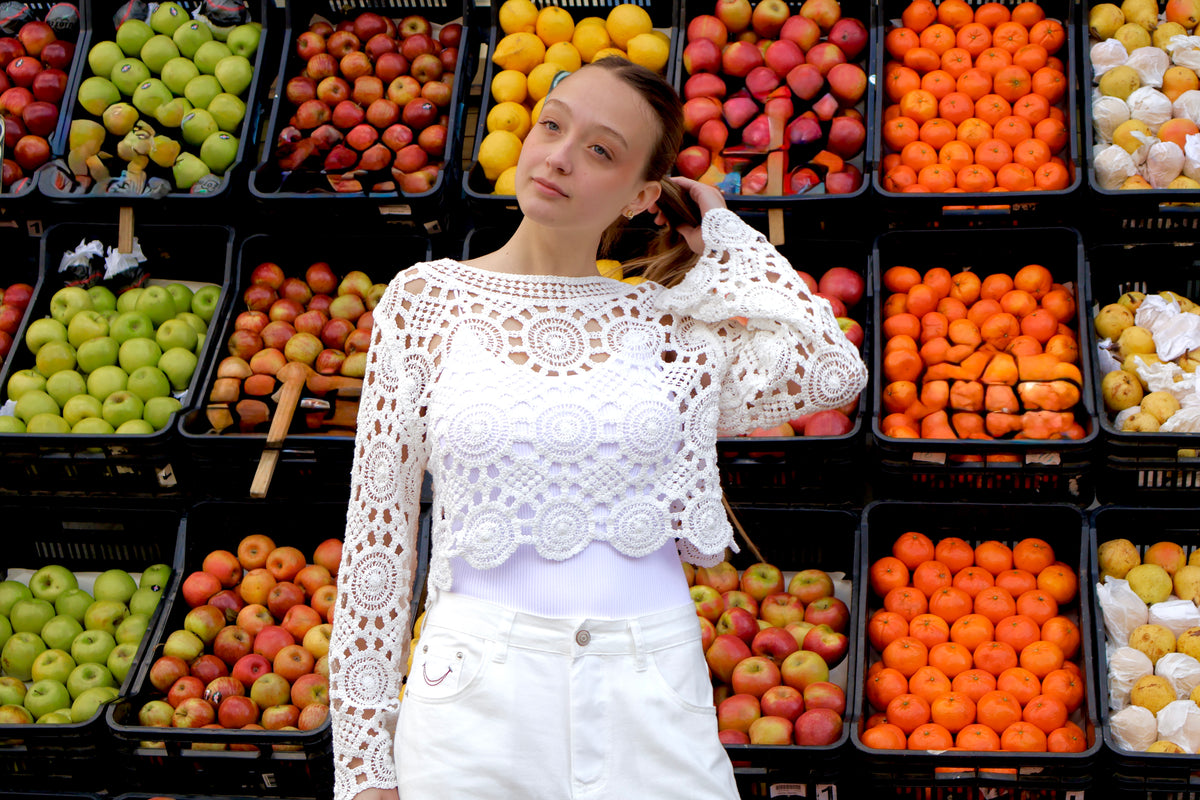 Remera Crochet Manga Oxford