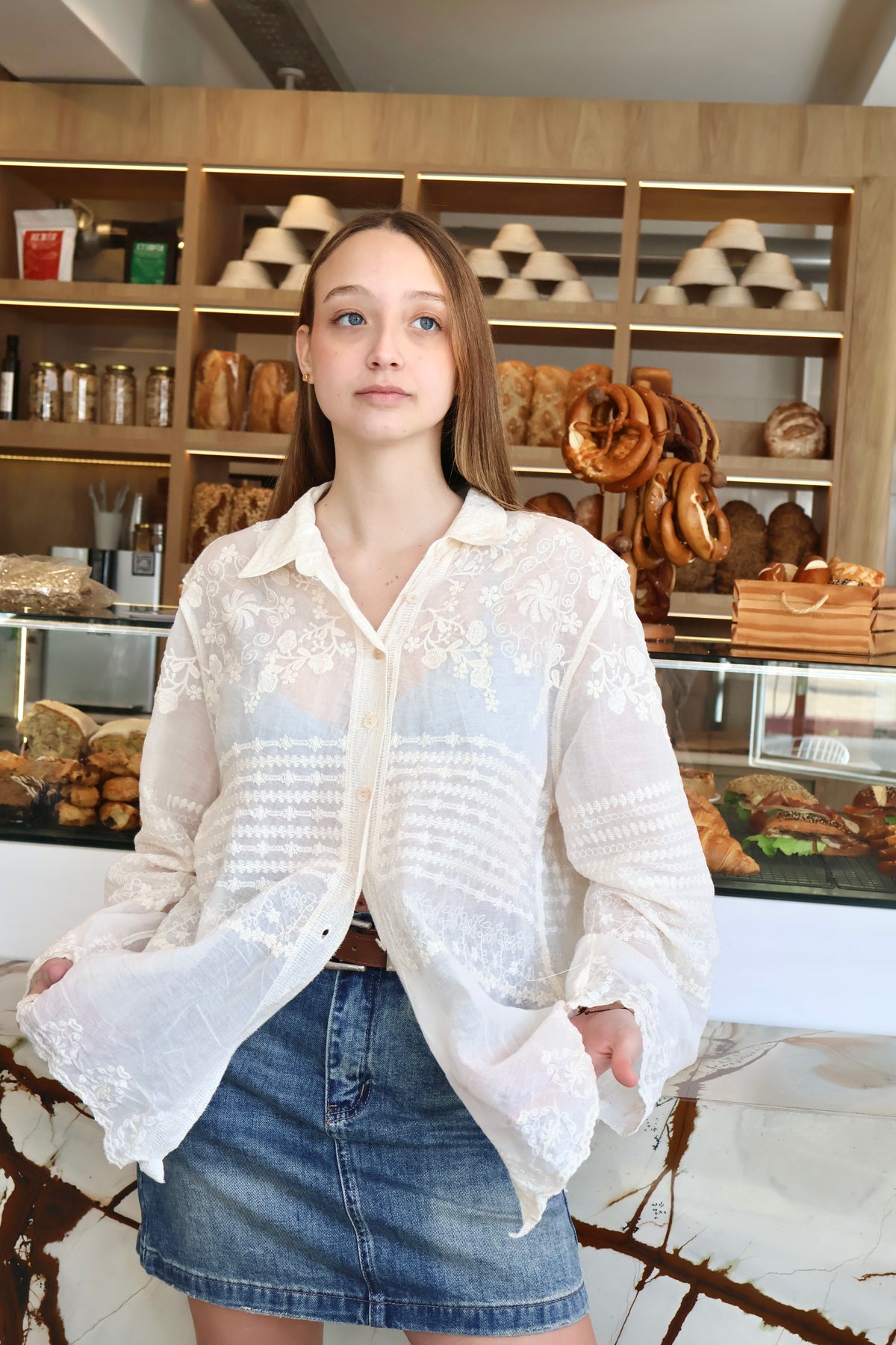 Camisa Broderie