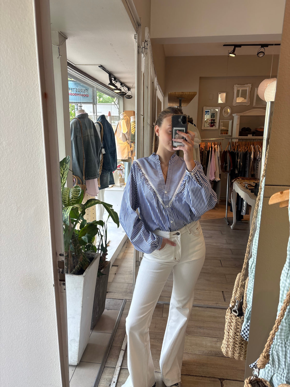 Camisa Rayada azul
