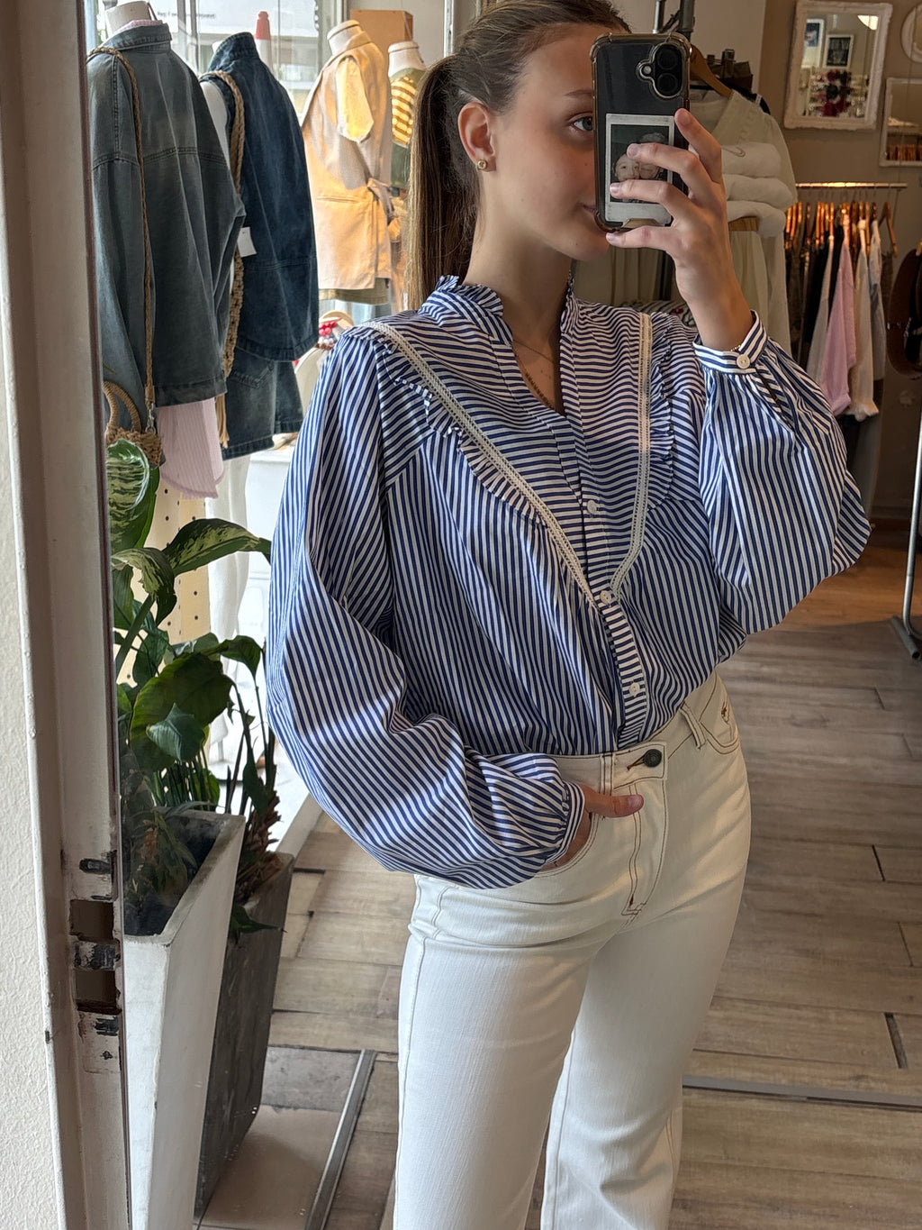 Camisa Rayada azul